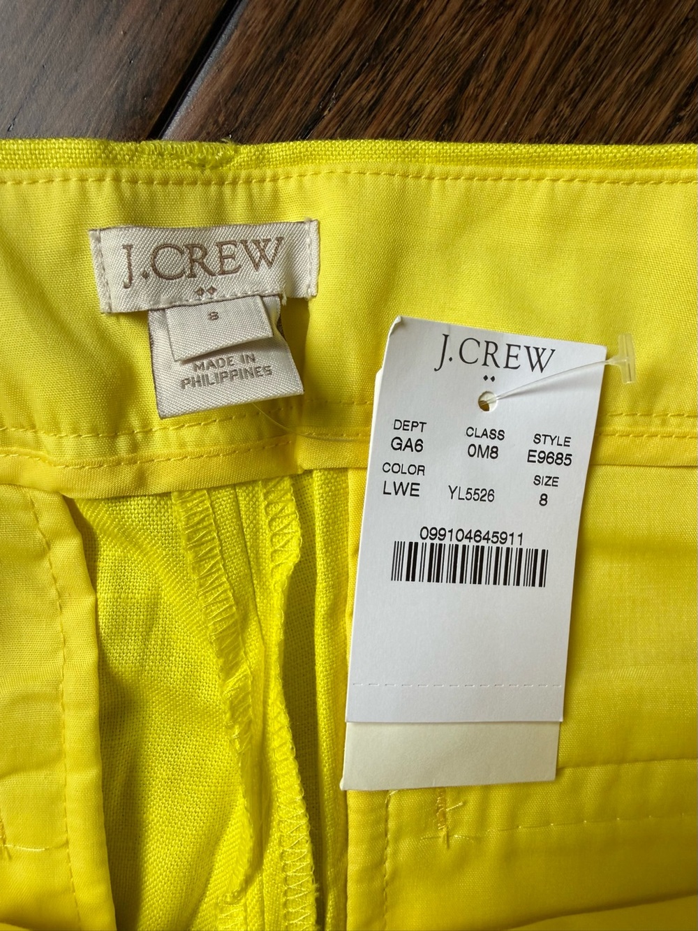 J. Crew Bright Yellow Scallop-Hem High Waist Shorts - Picture 8 of 9